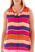 Thumbnail for your product : JCPenney jcp Sleeveless Shirred Top - Plus