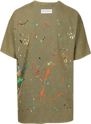 Mostly Heard Rarely Seen Paint-embroidered cotton T-shirt
