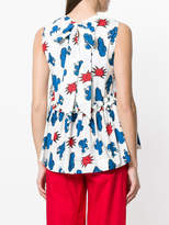 Thumbnail for your product : P.A.R.O.S.H. cactus print tiered sleeveless top