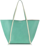Thumbnail for your product : Linda Farrow Pale Yellow Ayers and Green Calf Leather Tote