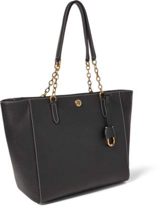 Ralph Lauren Chain-Link Leather Tote