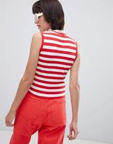 Thumbnail for your product : Monki Jersey Stripe Sleeveless High Crop Top