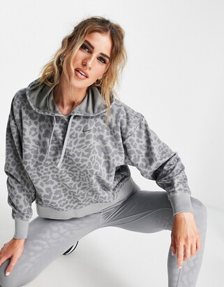 Nike Training Nike Pro Training tonal leopard print hoodie in grey -  ShopStyle Activewear Jackets
