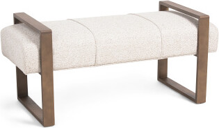 TJMAXX 45X19.5X17.5 Wooden Frame Mini Cooper Bench, Polyester