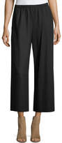 Thumbnail for your product : Eileen Fisher Boiled Wool Jersey Wide-Leg Cropped Pants