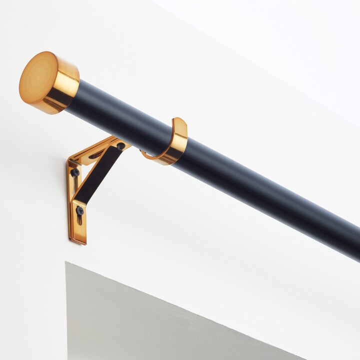 Dunelm Trinity Fixed Eyelet Curtain Pole Black/Gold ShopStyle