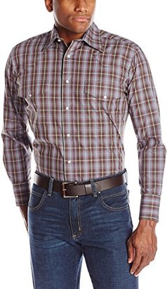 Wrangler Men's Wrinkle Resist Long Sleeve Western Black/Purple Shirt