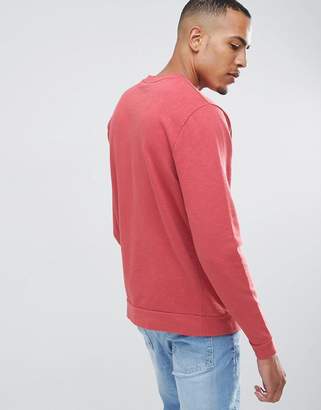 ASOS DESIGN tall sweatshirt in red overdyed marl