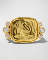 Thumbnail for your product : Elizabeth Locke 19k Gold Swan Signet Ring, Size 6.5