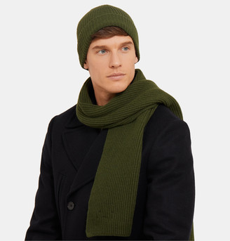 Johnstons of Elgin Ribbed Cashmere Hat And Scarf Set