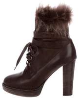 Thumbnail for your product : Brunello Cucinelli Fur-Trimmed Ankle Boots