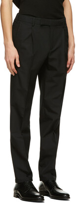 Dunhill Black Wool Single Pleat Trousers
