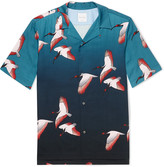 Thumbnail for your product : Paul Smith Camp-Collar Printed Tencel and Linen-Blend Shirt - Men - Blue