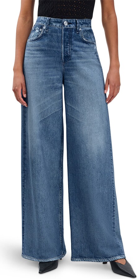 Rag & Bone Miramar Sofie High Waist Ankle Wide Leg Terry Sweatpant Jeans