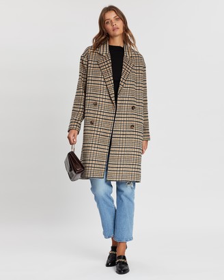 Atmos & Here Atmos&Here - Women's Brown Coats - Cara Wool Blend Coat - Size 14 at The Iconic