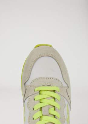 Armani Junior Suede Sneakers With Contrasting Details