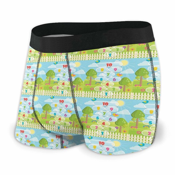 Moruolin Mens Funny Boxers Shorts Underwear Colorful Numbers With Nature Sunny Meadow Flowers