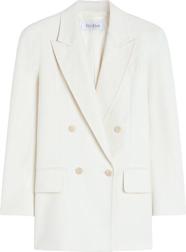 Max Mara Women's Olimpia Jacket in Stretch Canvas - White - Size 0