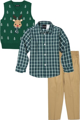 Macys Boys Clothing Outfit Sets Sets Shirt and Pants 4 Piece Set Toddler Boys Heather Poplin Vest 