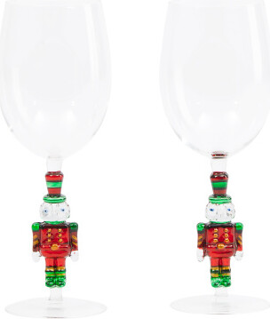 TJMAXX Set Of 2 Nutcracker Wine Glasses
