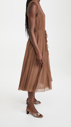 Vince High Neck Pleated Dress