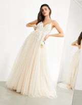 Thumbnail for your product : ASOS EDITION Francesca plunge wedding dress with tonal embroidery