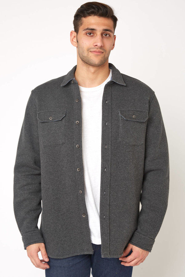 Tailor Vintage Sherpa Lined Shirt Jacket Charcoal M ShopStyle