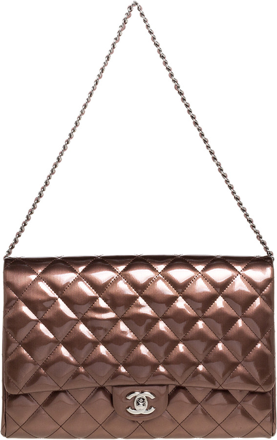 bronze metallic clutch bag