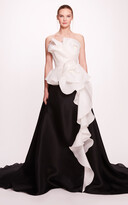 Ruffled Two-Tone Silk Gown 