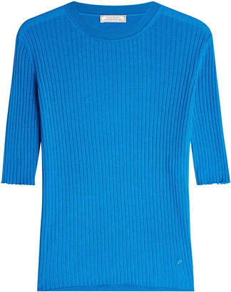 Nina Ricci Ribbed Cashmere Pullover with Silk