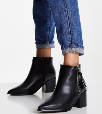 Simply Be Wide Fit Simply Be Extra Wide Fit rosalie pointed high ankle boots  in black - ShopStyle