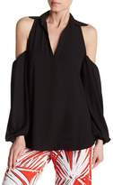 Thumbnail for your product : Analili Cold Shoulder Long Sleeve Blouse