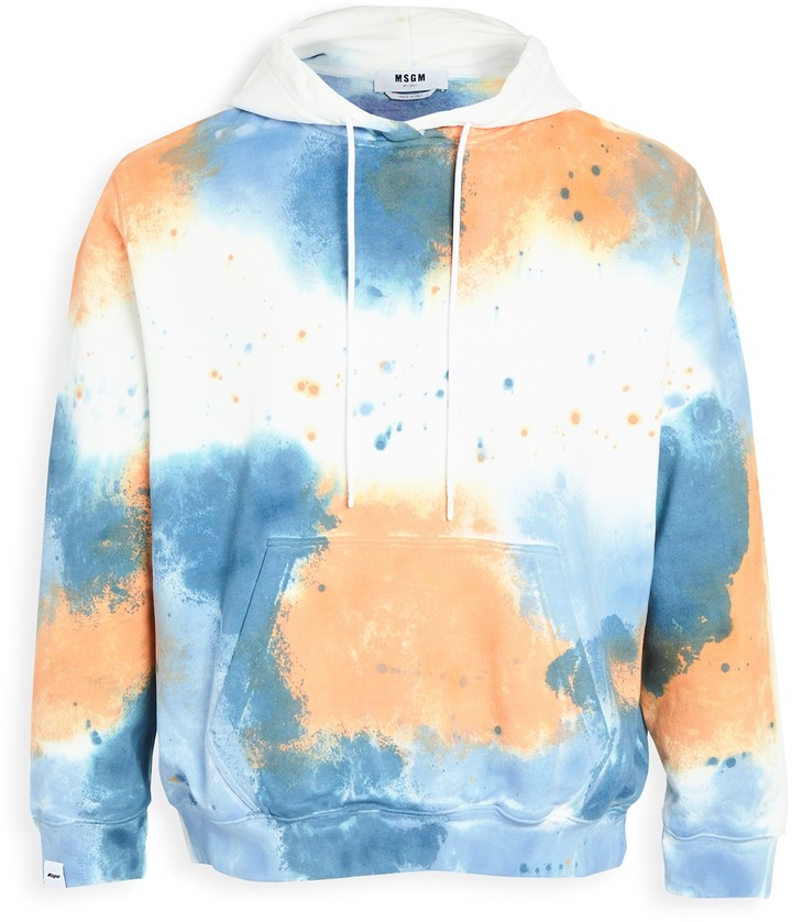 MSGM Tie Dye Logo Pullover Hoodie - ShopStyle