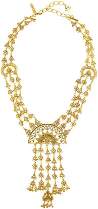 Oscar de la Renta Ornate Golden Charm Necklace