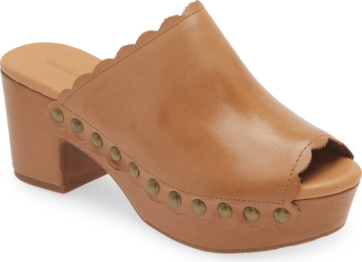 Chocolat Blu Gold Platform Slide Sandal