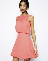 Thumbnail for your product : Elise Ryan Skater Dress in Eyelash Lace with Pleated Skirt