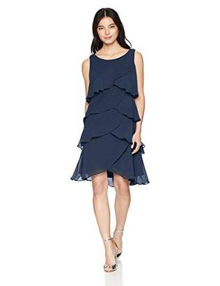 SL Fashions Women's Jewel-Strap Tiered Cocktail Party Dress (Petite and Regular)