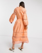 Thumbnail for your product : Y.A.S Cantalina tiered smock dress in pale orange