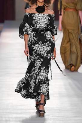 Sonia Rykiel Off-The-Shoulder Floral-Print Cotton Mini Dress