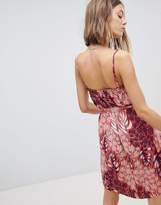 Thumbnail for your product : MinkPink Printed Cami Dress With Tie Waist And Ruffle Trim