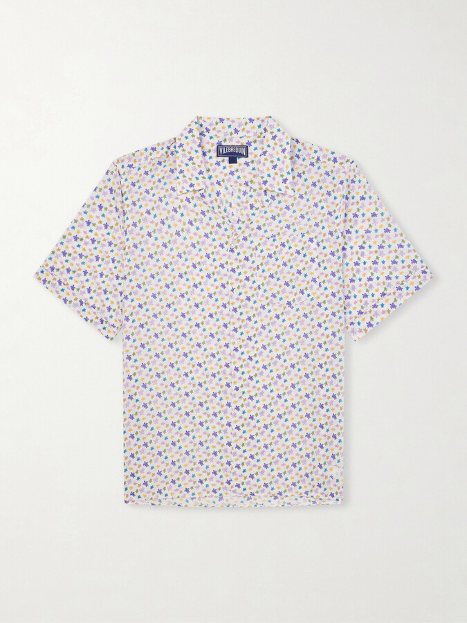 Vilebrequin Charli Camp-Collar Printed Organic Cotton Shirt