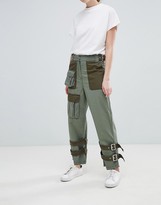 Thumbnail for your product : ASOS DESIGN zip detail combat trousers