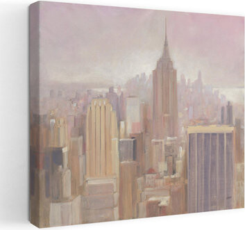 Latitude Run Contemporary Manhattan In The Mist V2 With Buildings Cities Art