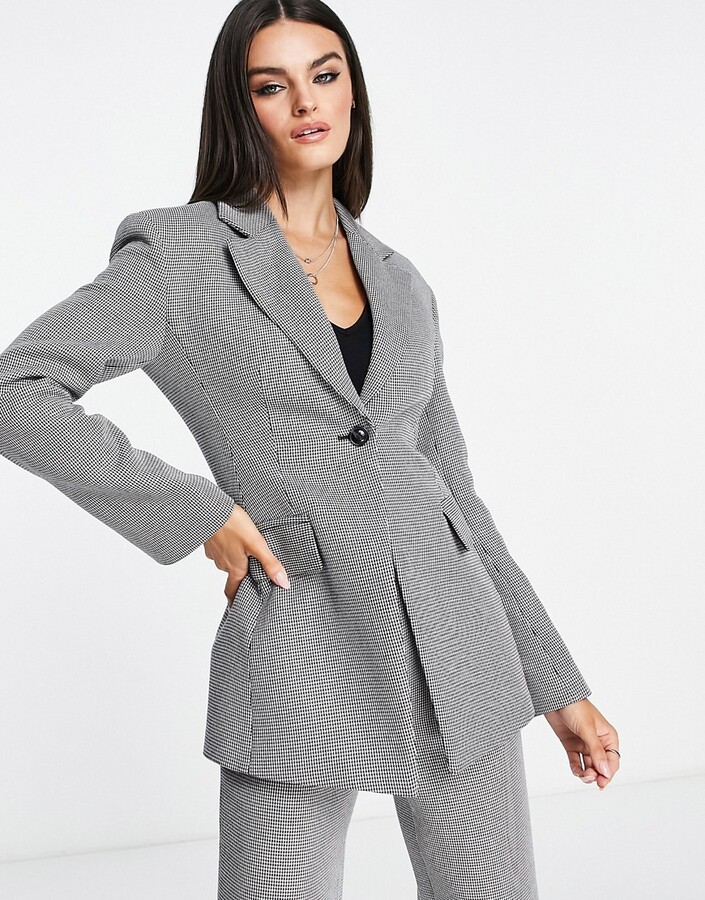 And other stories & co-ord fitted wool blend blazer in black and white ...