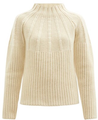 Jil Sander Raglan-sleeve Ribbed Wool-blend Sweater - Ivory