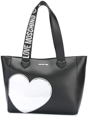 Love Moschino heart patch tote
