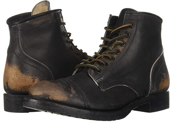 frye logan cap toe black