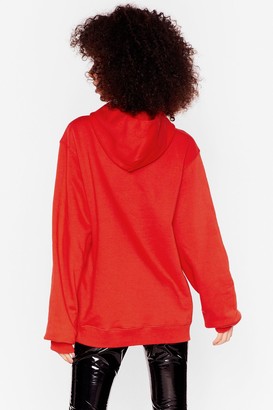Nasty Gal Womens The Wait is Over-sized Hoodie - Red - L