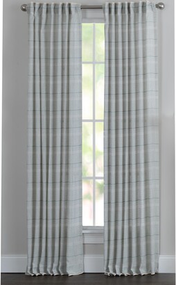 Elrene Home Fashions Highland Stripe Indoor/Outdoor Curtain Panel, 50 Inches x 84 Inches, Navy