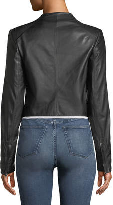 Theory Crossover Paperweight Leather Jacket